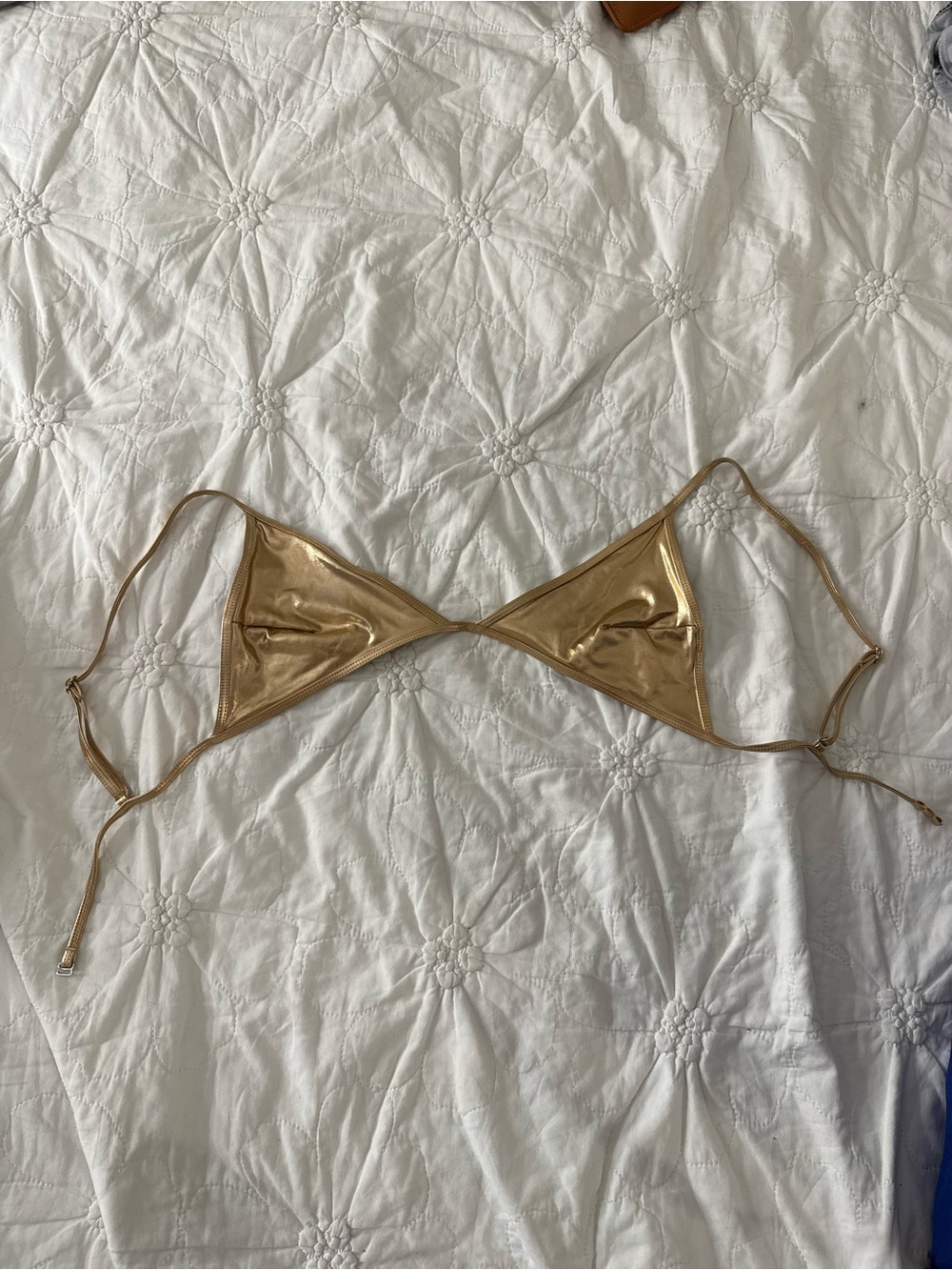 Metallic Gold Triangle Bikini Top - Picture 2 of 2